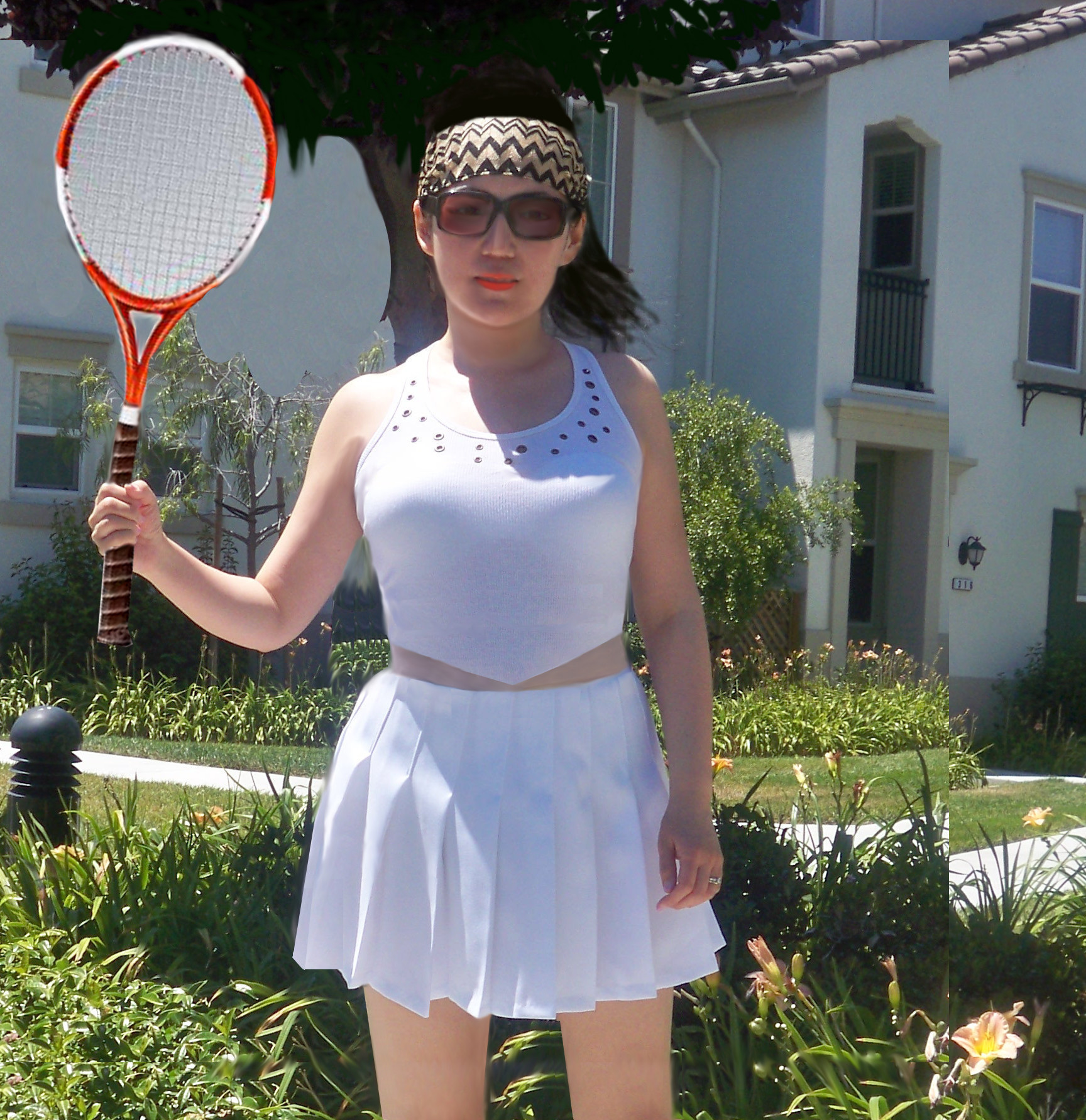 A v-hem tank top & a tennis skirt